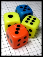 Dice : Dice - 6D - Hollow Plastic Multicolor Printed Pips - Ebay Sept 2014